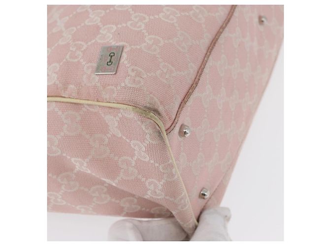 Borsa Tote Gucci GG Canvas Sherry Line Rosa Argento 145758 Auth 172816 - vista 11