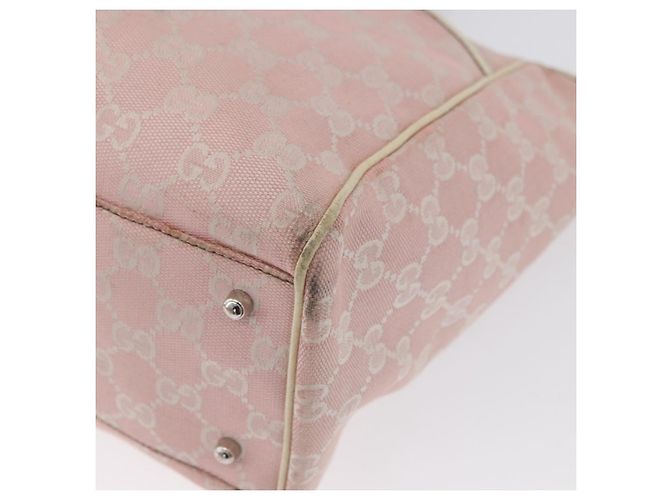 Borsa Tote Gucci GG Canvas Sherry Line Rosa Argento 145758 Auth 172816 - vista 14