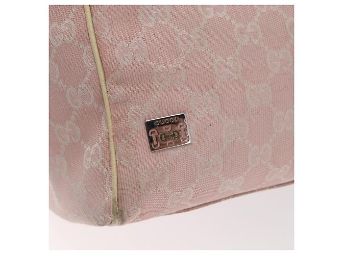 Borsa Tote Gucci GG Canvas Sherry Line Rosa Argento 145758 Auth 172816 - vista 16