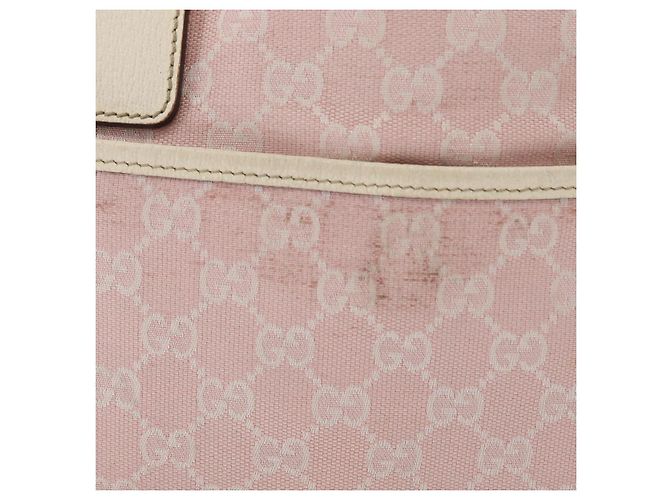 Borsa Tote Gucci GG Canvas Sherry Line Rosa Argento 145758 Auth 172816 - vista 4