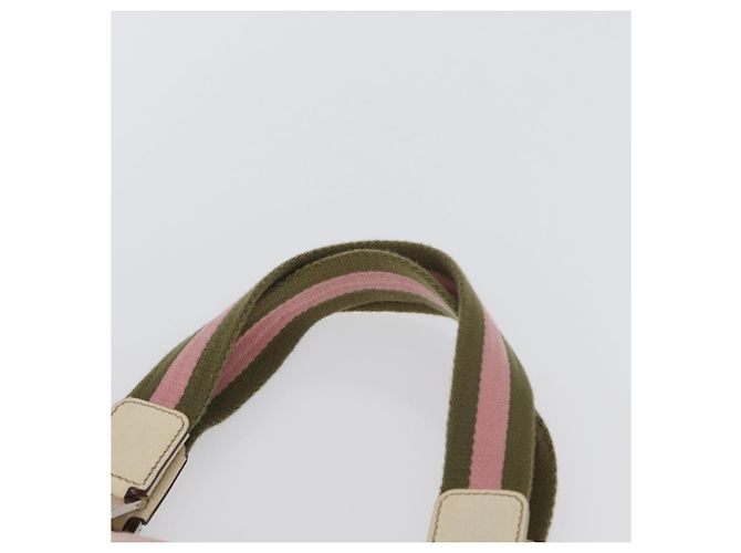 Borsa Tote Gucci GG Canvas Sherry Line Rosa Argento 145758 Auth 172816 - vista 9