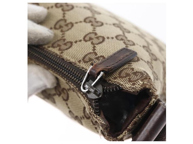 Borsa a Spalla GG Canvas Gucci Beige Argento 145857 Auth gh1844 - vista 14