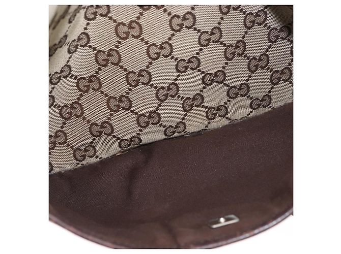 Borsa a Spalla GG Canvas Gucci Beige Argento 145857 Auth gh1844 - vista 21