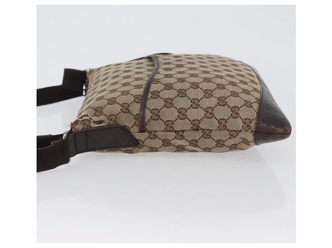 Borsa a Spalla GG Canvas Gucci Beige Argento 145857 Auth gh1844 - vista 5