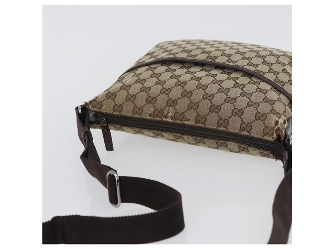 Borsa a Spalla GG Canvas Gucci Beige Argento 145857 Auth gh1844 - vista 6