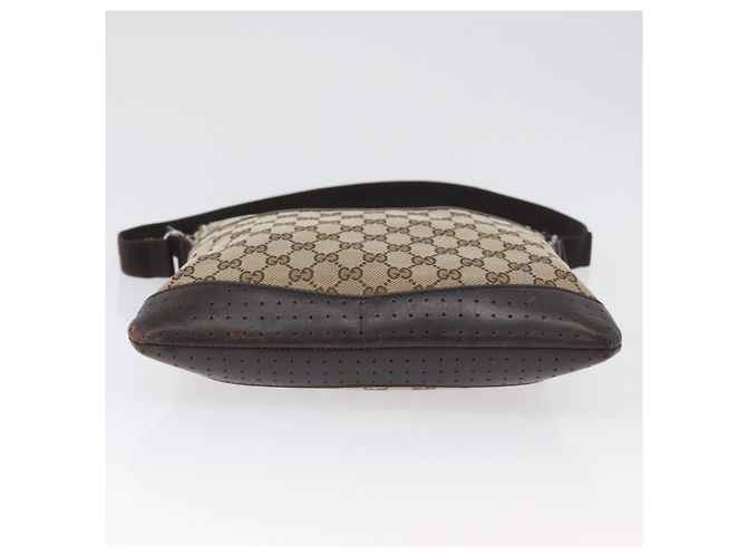 Borsa a Spalla GG Canvas Gucci Beige Argento 145857 Auth gh1844 - vista 9