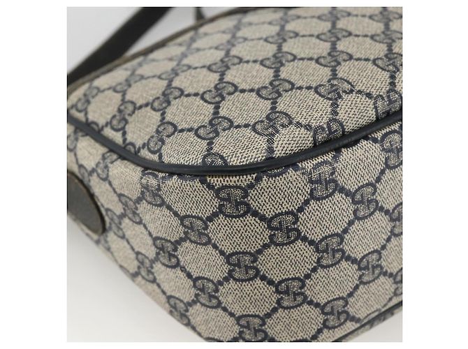 Borsa a Spalla Gucci GG Supreme Sherry Line PVC Blu Navy Oro 89 02 077 Auth ARZ241 D'oro - vista 11