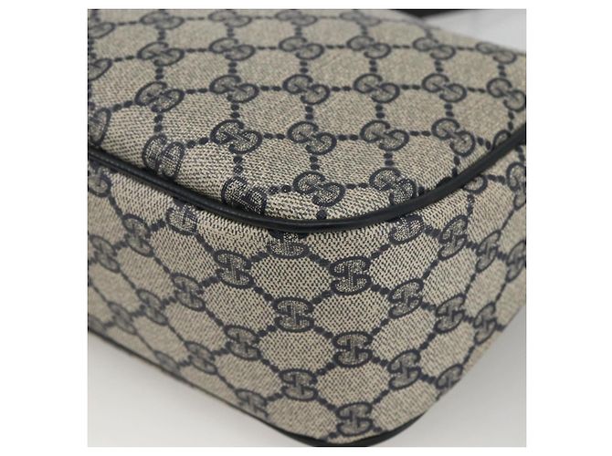 Borsa a Spalla Gucci GG Supreme Sherry Line PVC Blu Navy Oro 89 02 077 Auth ARZ241 D'oro - vista 12