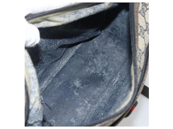 Borsa a Spalla Gucci GG Supreme Sherry Line PVC Blu Navy Oro 89 02 077 Auth ARZ241 D'oro - vista 16