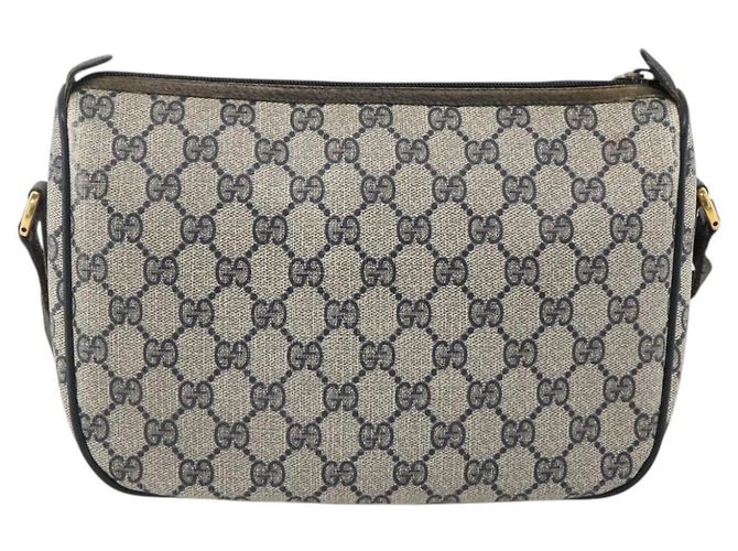 Borsa a Spalla Gucci GG Supreme Sherry Line PVC Blu Navy Oro 89 02 077 Auth ARZ241 D'oro - vista 3
