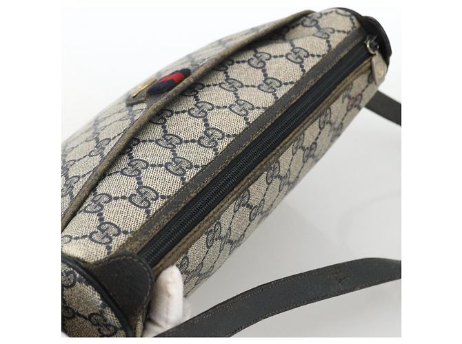 Borsa a Spalla Gucci GG Supreme Sherry Line PVC Blu Navy Oro 89 02 077 Auth ARZ241 D'oro - vista 6