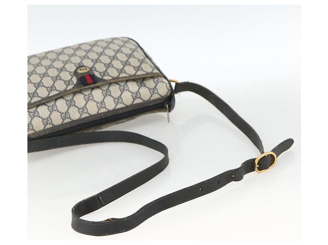 Borsa a Spalla Gucci GG Supreme Sherry Line PVC Blu Navy Oro 89 02 077 Auth ARZ241 D'oro - vista 7