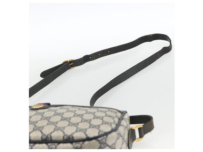 Borsa a Spalla Gucci GG Supreme Sherry Line PVC Blu Navy Oro 89 02 077 Auth ARZ241 D'oro - vista 8