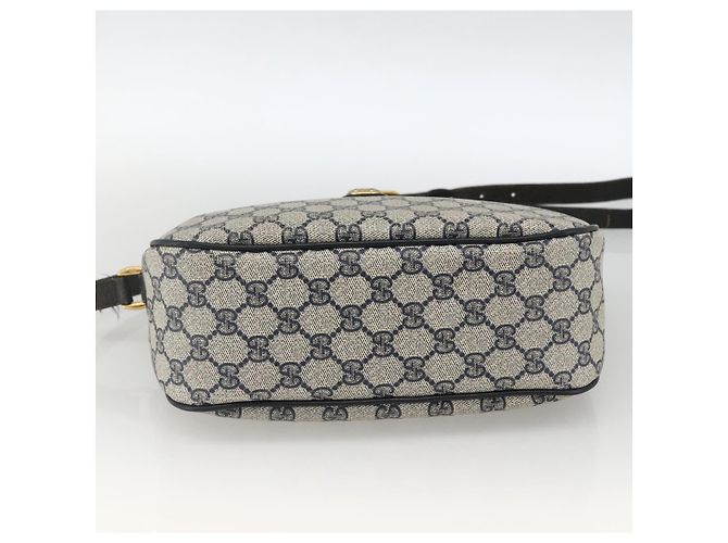 Borsa a Spalla Gucci GG Supreme Sherry Line PVC Blu Navy Oro 89 02 077 Auth ARZ241 D'oro - vista 9