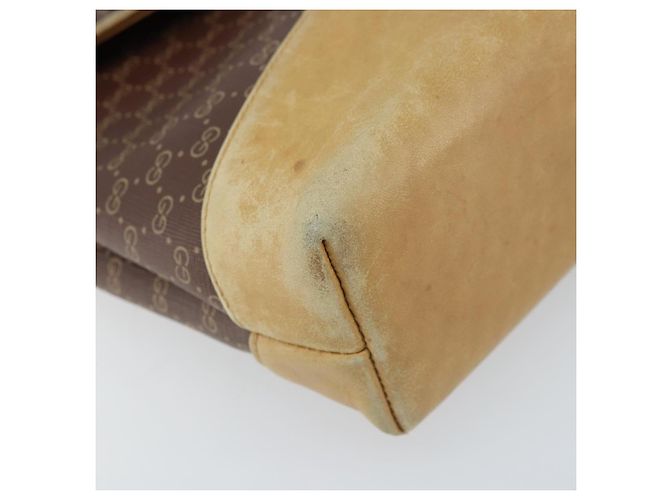 Gucci Borsa a Spalla Micro GG Supreme PVC Marrone Oro Auth ki6524 D'oro - vista 11