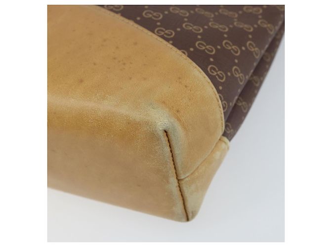 Gucci Borsa a Spalla Micro GG Supreme PVC Marrone Oro Auth ki6524 D'oro - vista 12