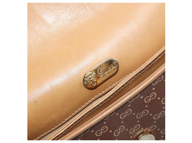 Gucci Borsa a Spalla Micro GG Supreme PVC Marrone Oro Auth ki6524 D'oro - vista 16