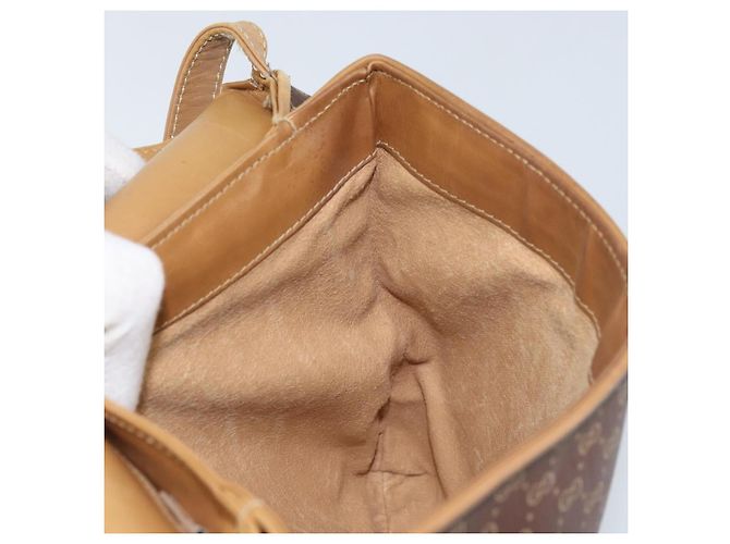 Gucci Borsa a Spalla Micro GG Supreme PVC Marrone Oro Auth ki6524 D'oro - vista 18