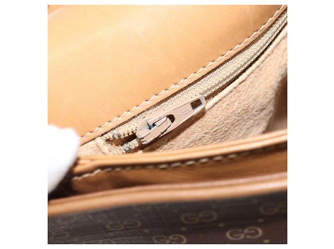 Gucci Borsa a Spalla Micro GG Supreme PVC Marrone Oro Auth ki6524 D'oro - vista 21