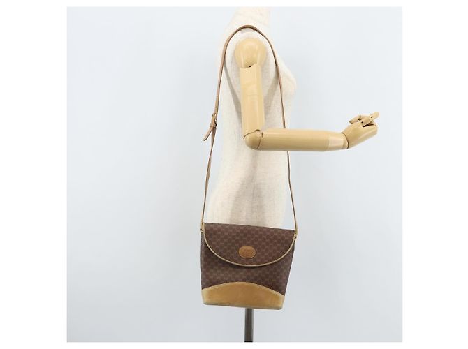 Gucci Borsa a Spalla Micro GG Supreme PVC Marrone Oro Auth ki6524 D'oro - vista 24