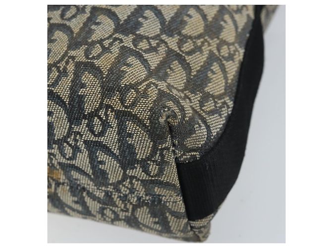 Borsa a spalla in tela Trotter Christian Dior blu navy argento Auth gh1756 - vista 10
