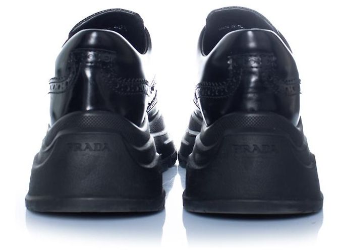 Prada, zapatillas brogue chunky en negro - Ansicht 3