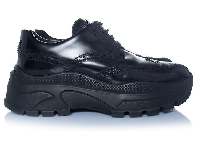 Prada, zapatillas brogue chunky en negro - Ansicht 4