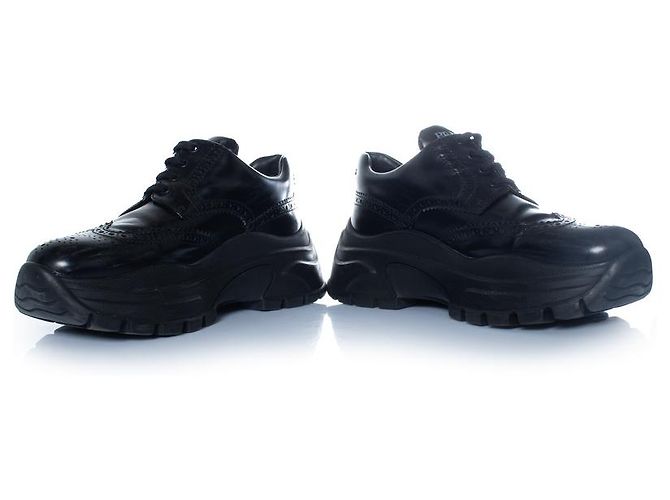 Prada, zapatillas brogue chunky en negro - Ansicht 6
