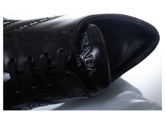 Prada, zapatillas brogue chunky en negro - Ansicht 8