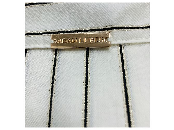Abito maxi a camicia a righe metalliche Dejeuner in avorio di Adam Lippes Beige - vista 4