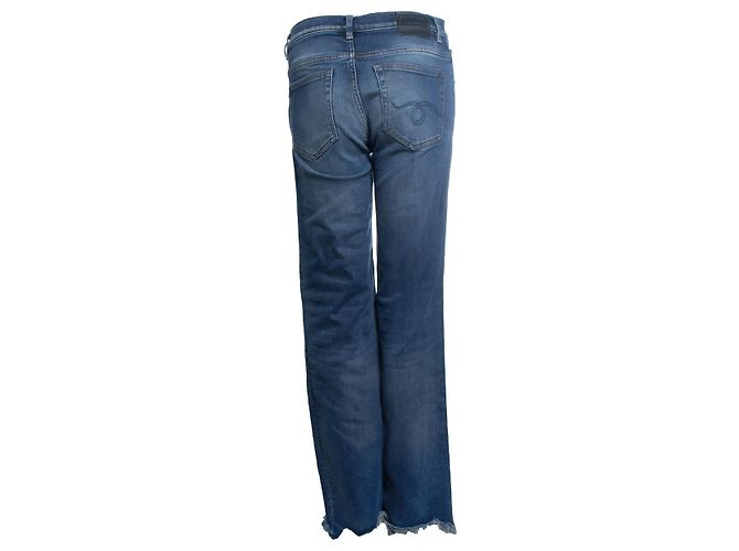 R13, jeans azul Jane con bordes sin terminar - vista 2