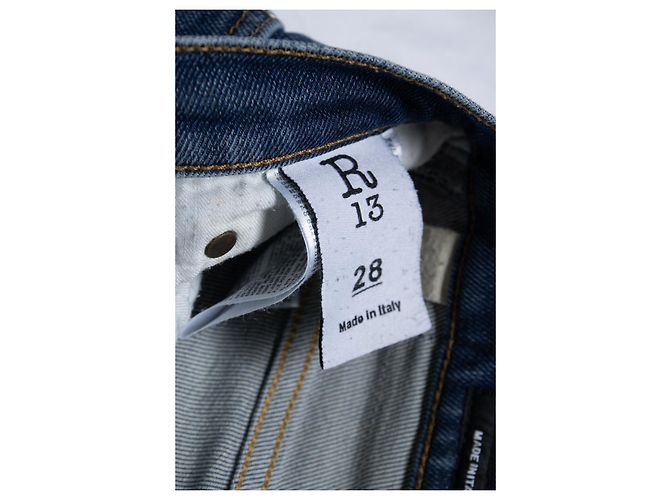 R13, jeans azul Jane con bordes sin terminar - vista 6