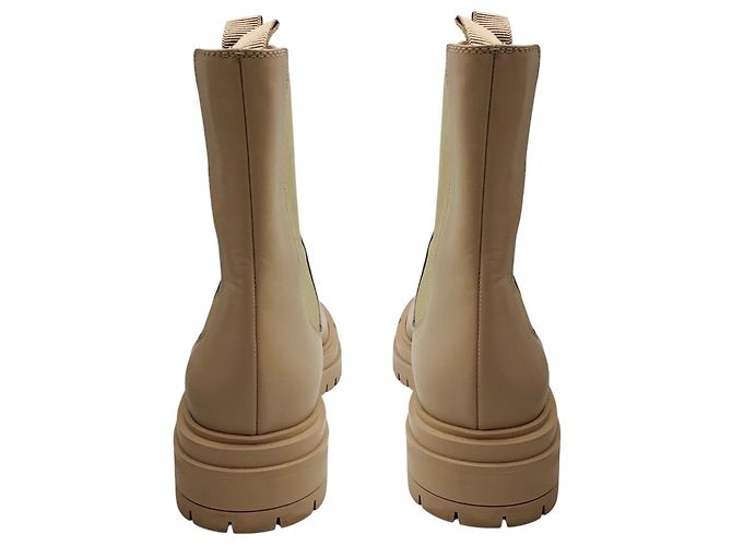 Beige Leder Ankle Boots mit Profilsohle Gianvito Rossi - Ansicht 5