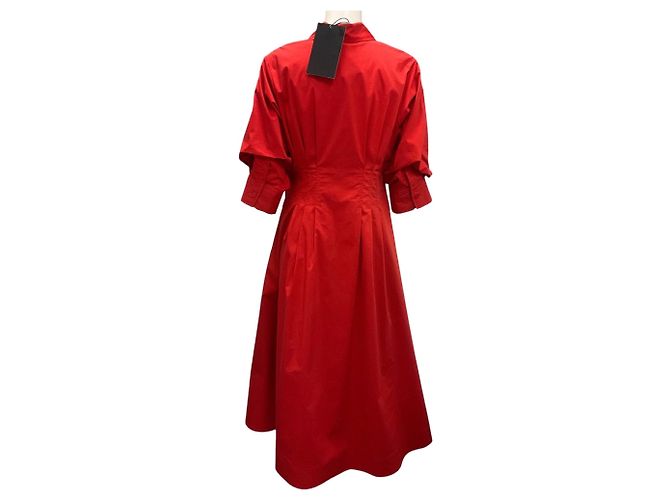 Jonathan Simkhai Vestido Midi Pintuck Jazz Vermelho Simkhai - vista 3