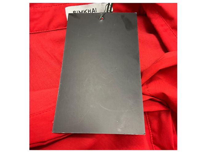 Jonathan Simkhai Vestido Midi Pintuck Jazz Vermelho Simkhai - vista 5