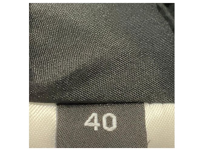 Vestido midi de crepé con mangas cortas negro / blanco Givenchy - vista 5