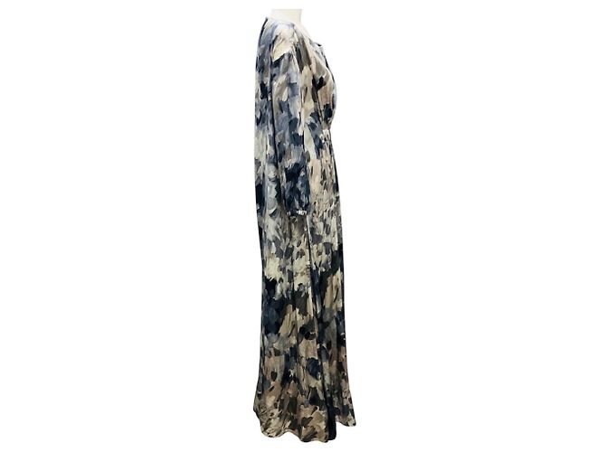 Marc by Marc Jacobs Vestido maxi de seda impresa azul pizarra / gris - vista 2