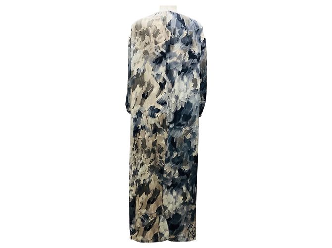 Marc by Marc Jacobs Vestido maxi de seda impresa azul pizarra / gris - vista 3