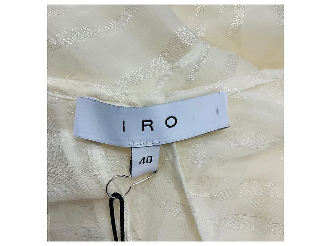 Vestido midi de jacquard con volantes Eolla de espalda abierta Iro marfil Beige - vista 4