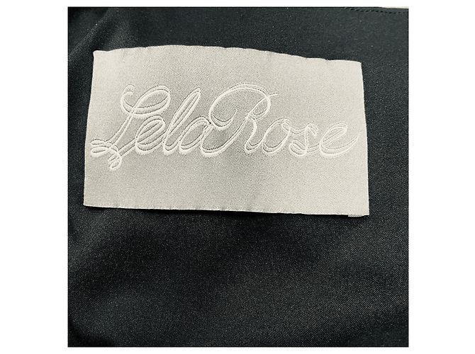 Abito da cocktail in jacquard floreale nero / argento di Lela Rose - vista 4
