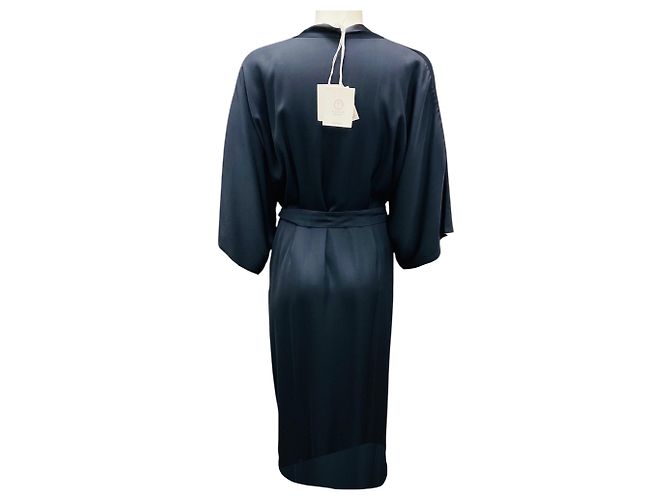 Abrigo de bata azul oscuro con cinturón Peserico Azul marino - vista 3