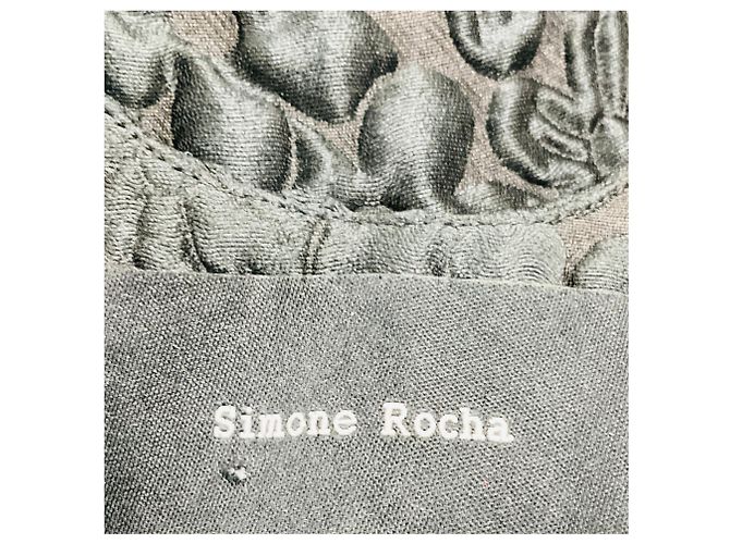 Vestido de cóctel de brocado floral acolchado negro de Simone Rocha - vista 4