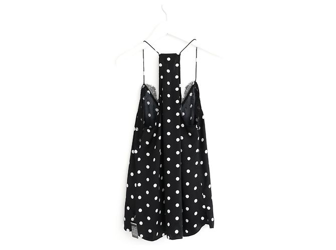 Autre Marque Cami NYC O Colete Racer de Seda e Renda com Poás Preto - vista 4