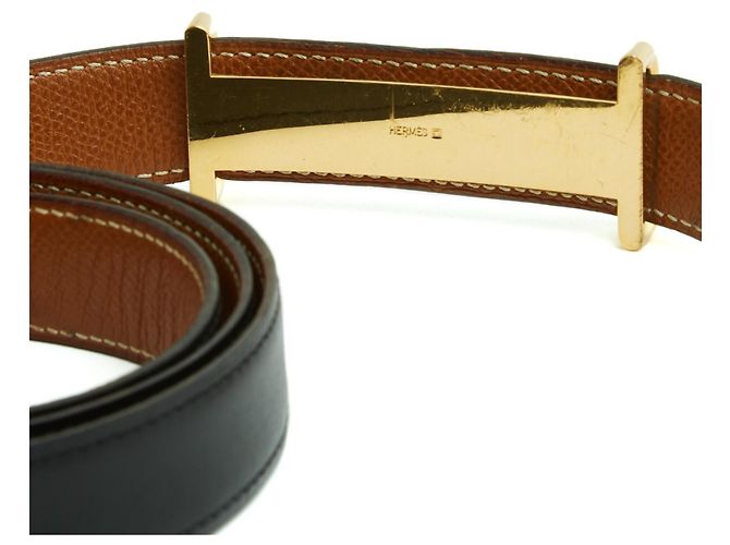 Constance Cinturón Ajustable de Cuero Negro Hermès 24 mm T95 38 - vista 3