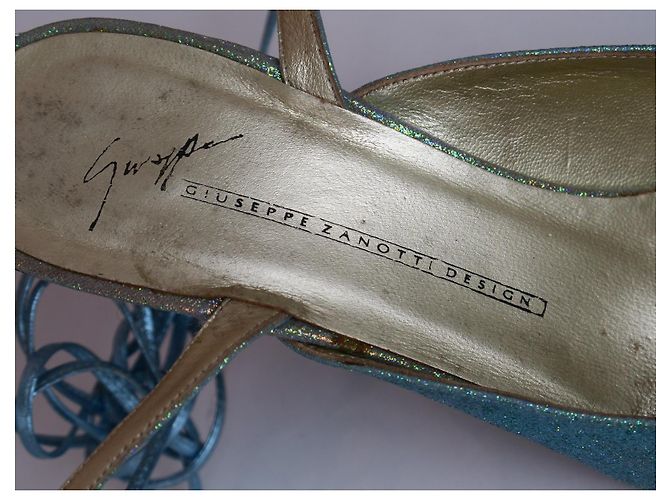 Saltos Giuseppe Zanotti Design para Vicini vintage dos anos 90 Turquesa - vista 12