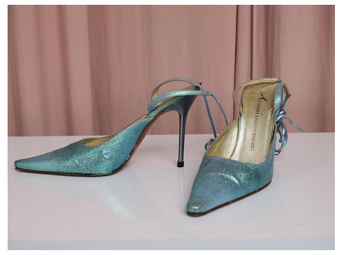 Saltos Giuseppe Zanotti Design para Vicini vintage dos anos 90 Turquesa - vista 3