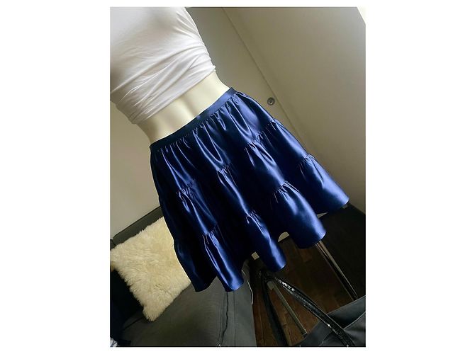 Mini gonna "Petra-Heavy" Joseph 36 Satin di Seta Blu Notte Blu scuro - vista 2