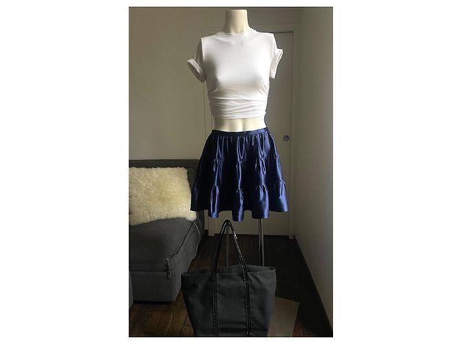 Mini gonna "Petra-Heavy" Joseph 36 Satin di Seta Blu Notte Blu scuro - vista 3