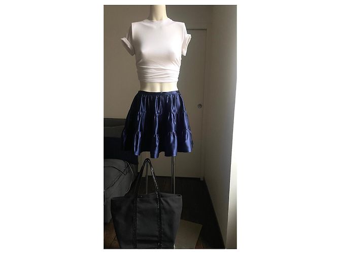 Mini gonna "Petra-Heavy" Joseph 36 Satin di Seta Blu Notte Blu scuro - vista 4