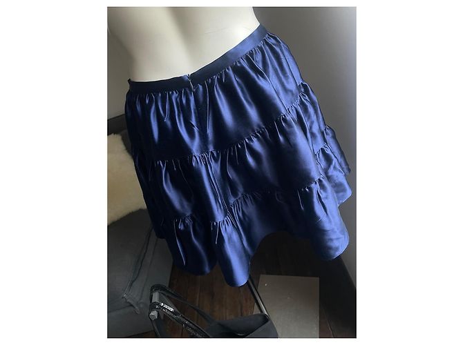 Mini gonna "Petra-Heavy" Joseph 36 Satin di Seta Blu Notte Blu scuro - vista 5